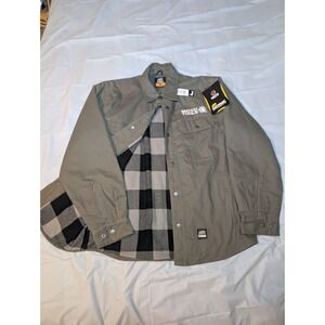 NWT Berne Matco Tools Flannel Lined  Jacket Sz M Mens Olive Green/Gray Rare